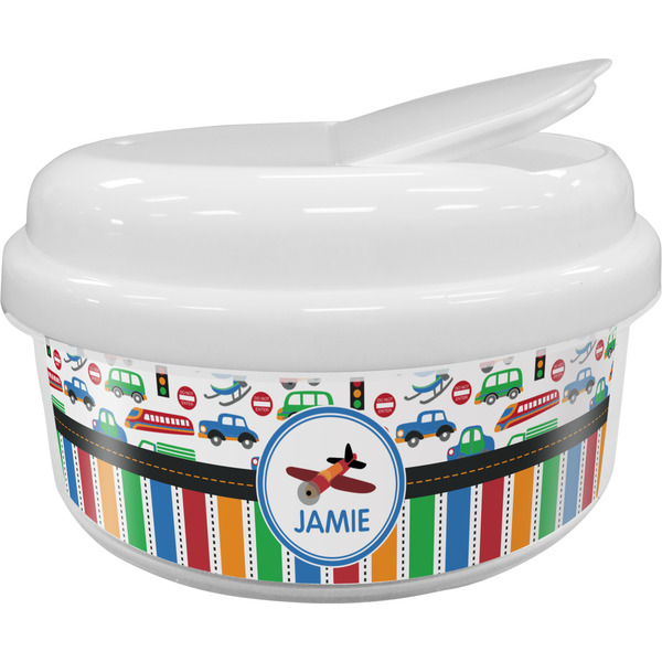 Custom Transportation & Stripes Snack Container (Personalized)