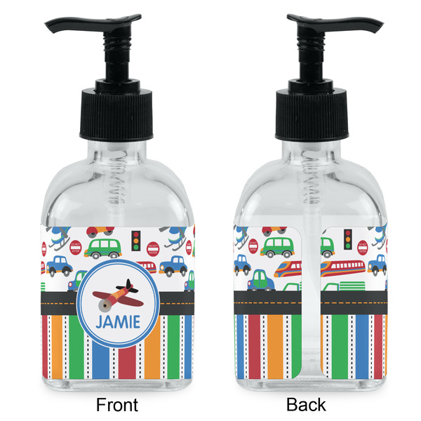 Transportation & Stripes Glass Soap/Lotion Dispenser - Approval