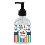 Transportation & Stripes Glass Soap & Lotion Bottle - Single Bottle (Personalized)