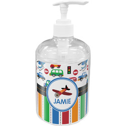 Transportation & Stripes Acrylic Soap & Lotion Bottle (Personalized)
