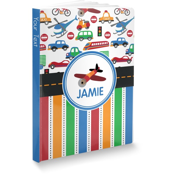 Custom Transportation & Stripes Softbound Notebook (Personalized)