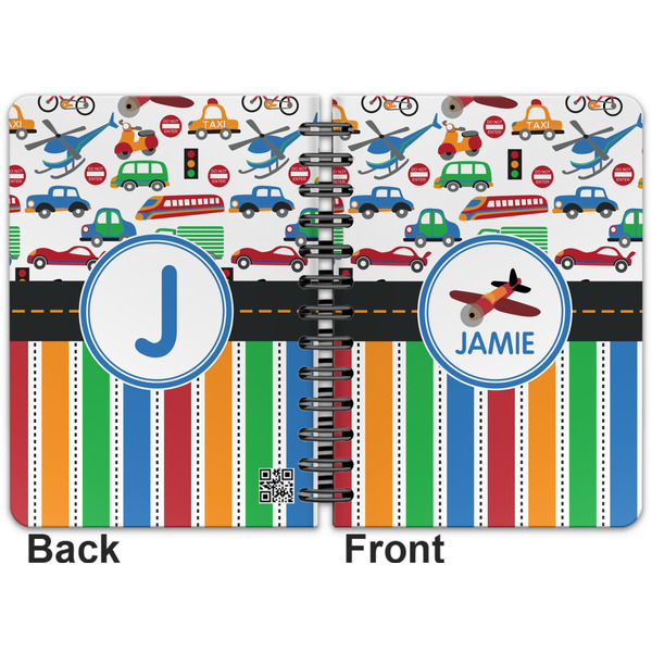 Transportation & Stripes Spiral Journal 5 x 7 - Apvl