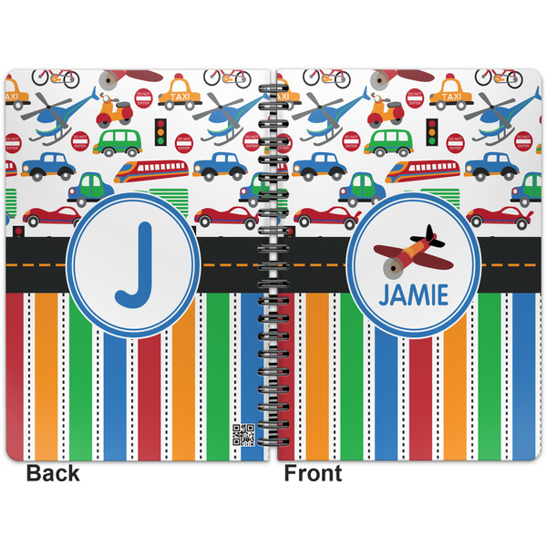 Transportation & Stripes Spiral Journal 7 x 10 - Apvl