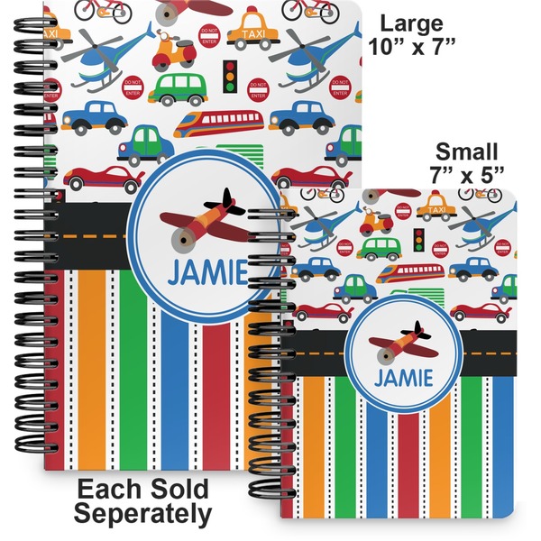 Transportation & Stripes Spiral Journal - Comparison