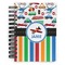 Transportation & Stripes Spiral Notebook - 5x7 w/ Name or Text