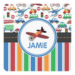 Transportation & Stripes Square Decal (Personalized)