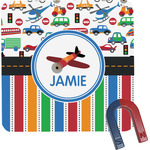 Transportation & Stripes Square Fridge Magnet (Personalized)