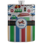 Transportation & Stripes Stainless Steel Flask (Personalized)