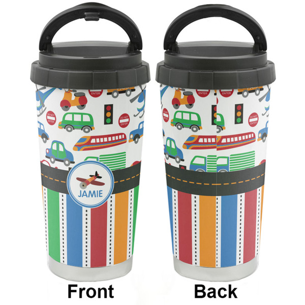 Transportation & Stripes Stainless Steel Travel Cup - Apvl