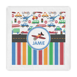Transportation & Stripes Decorative Paper Napkins (Personalized)