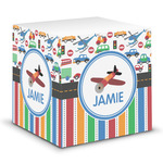 Transportation & Stripes Sticky Note Cube (Personalized)