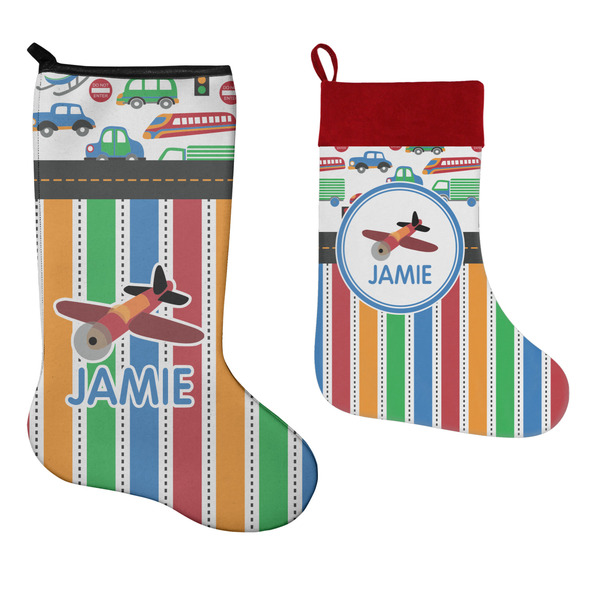 Transportation & Stripes Stockings - Side by Side compare
