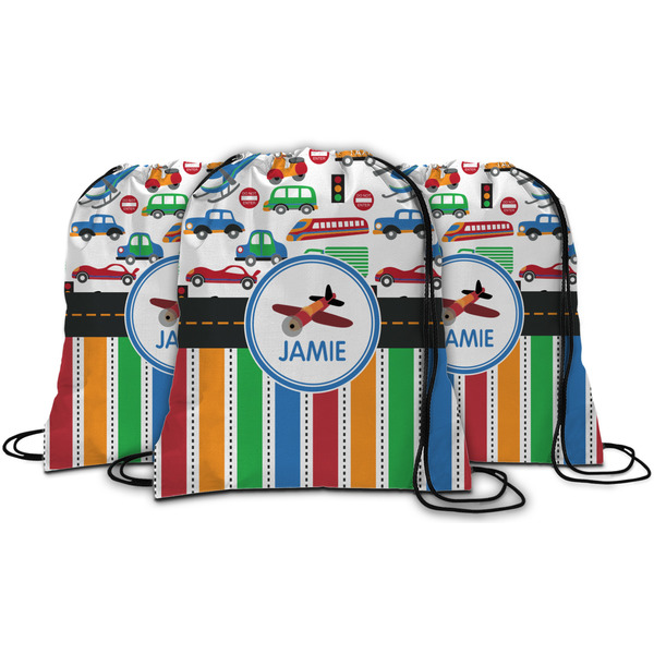 Transportation & Stripes String Backpack - MAIN