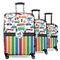 Transportation & Stripes 3 Piece Luggage Set - 20" Carry On, 24" Medium Checked, 28" Large Checked (Personalized)