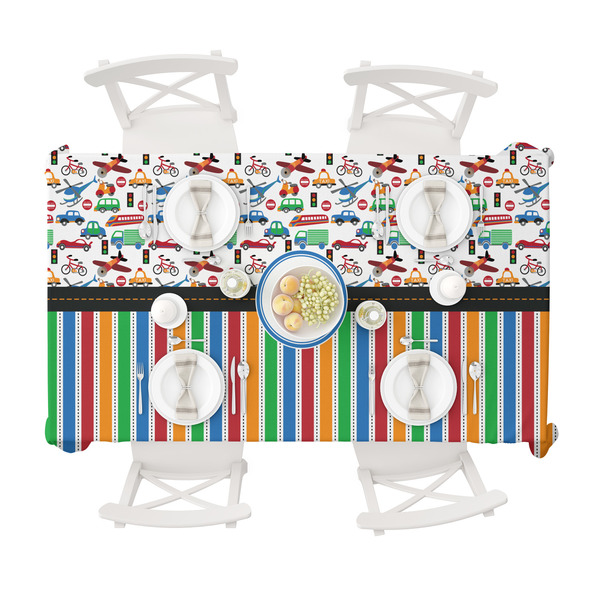 Transportation & Stripes Tablecloths (58"x102") - TOP VIEW