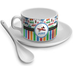 Transportation & Stripes Tea Cup (Personalized)