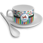 Transportation & Stripes Tea Cup - Single (Personalized)