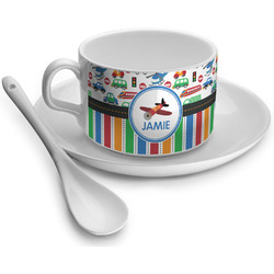 Transportation & Stripes Tea Cup (Personalized)