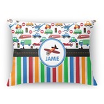 Transportation & Stripes Rectangular Throw Pillow Case (Personalized)