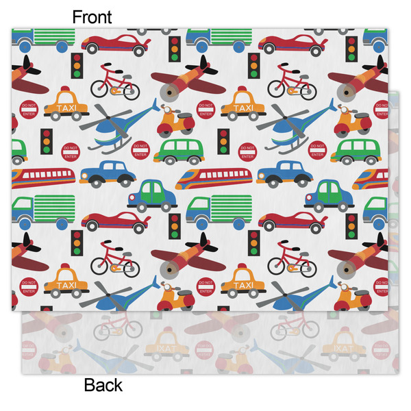 Transportation & Stripes Tissue Paper - Heavyweight - Medium - Front & Back