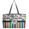 Transportation & Stripes Beach Totes Bag - w/ Black Handles (Personalized)