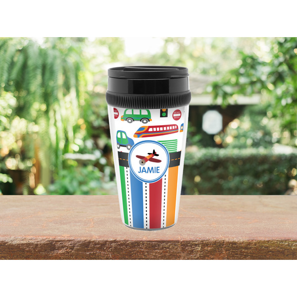 Transportation & Stripes Travel Mug Lifestyle (Personalized)