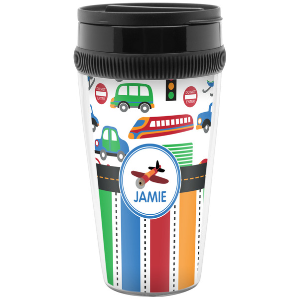 Custom Transportation & Stripes Acrylic Travel Mug without Handle (Personalized)