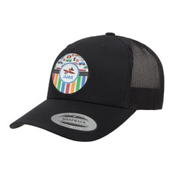 Transportation & Stripes Trucker Hat - Black (Personalized)