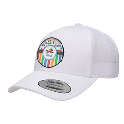 Transportation & Stripes Trucker Hat - White (Personalized)