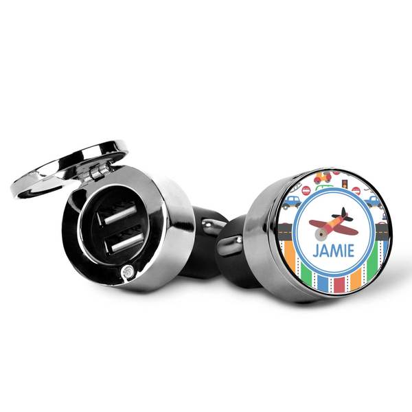 Transportation & Stripes USB Car Charger