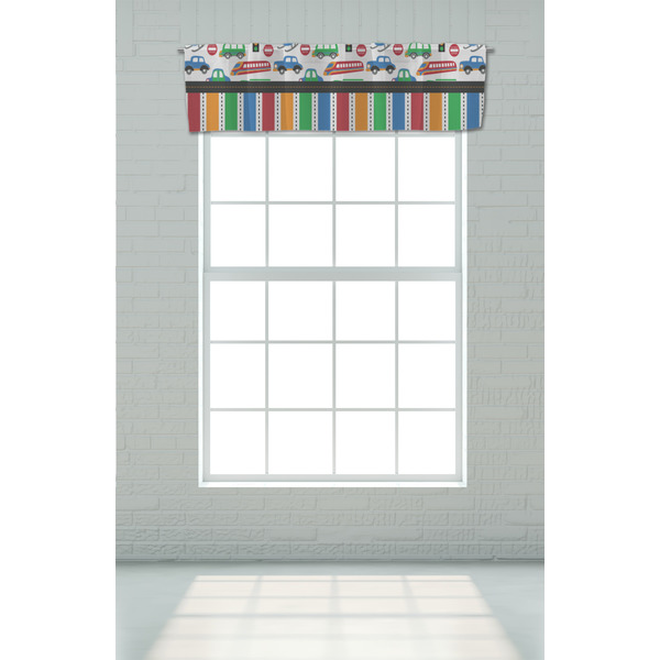 Transportation & Stripes Valance - On window