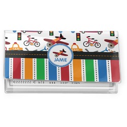 Transportation & Stripes Vinyl Checkbook Cover (Personalized)