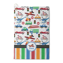 Transportation & Stripes Waffle Weave Golf Towel (Personalized)