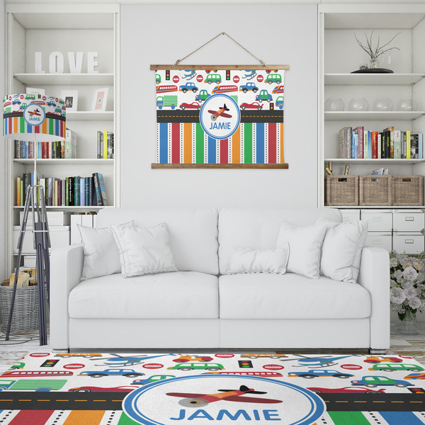 Transportation & Stripes Wall Hanging Tapestry - IN CONTEXT