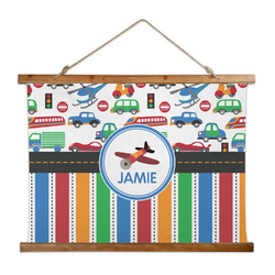 Transportation & Stripes Wall Hanging Tapestry - Wide (Personalized)