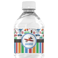 Transportation & Stripes Water Bottle Labels - Custom Sized (Personalized)