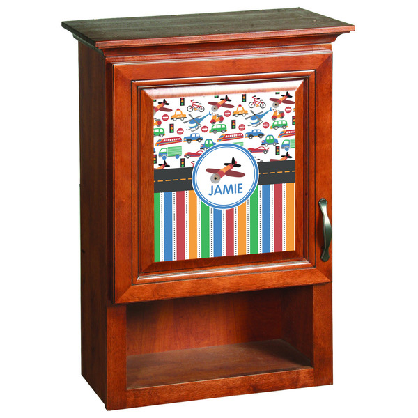Transportation & Stripes Wooden Cabinet Decal (Medium)