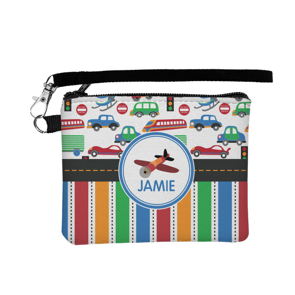 Custom Transportation & Stripes Wristlet ID Case w/ Name or Text