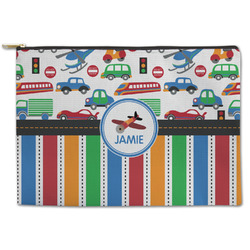 Transportation & Stripes Zipper Pouch (Personalized)