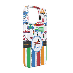 Transportation & Stripes iPhone Case - Plastic - iPhone 13 Pro (Personalized)