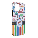 Transportation & Stripes iPhone Case - Rubber Lined - iPhone 13 Pro Max (Personalized)