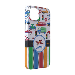 Transportation & Stripes iPhone Case - Plastic - iPhone 14 (Personalized)
