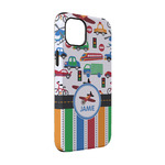 Transportation & Stripes iPhone Case - Rubber Lined - iPhone 14 Pro (Personalized)