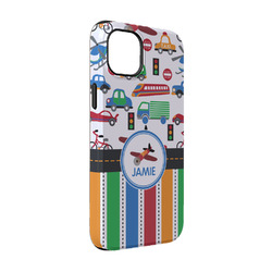 Transportation & Stripes iPhone Case - Rubber Lined - iPhone 14 (Personalized)