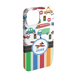 Transportation & Stripes iPhone Case - Plastic - iPhone 15 (Personalized)