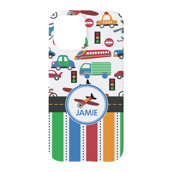 Transportation & Stripes iPhone 15 Case - Back