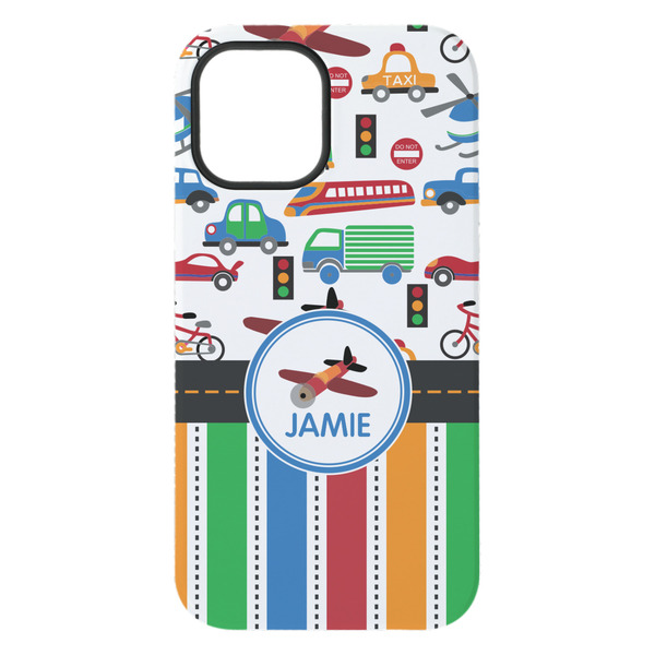 Transportation & Stripes iPhone 15 Plus Tough Case - Back
