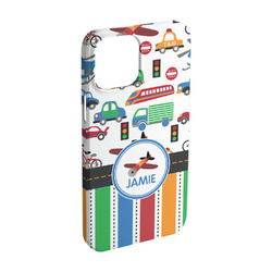Transportation & Stripes iPhone Case - Plastic - iPhone 15 Pro (Personalized)