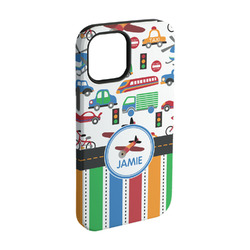 Transportation & Stripes iPhone Case - Rubber Lined - iPhone 15 Pro (Personalized)