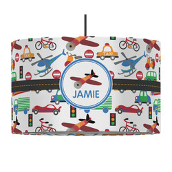 Transportation 12" Drum Pendant Lamp - Fabric (Personalized)